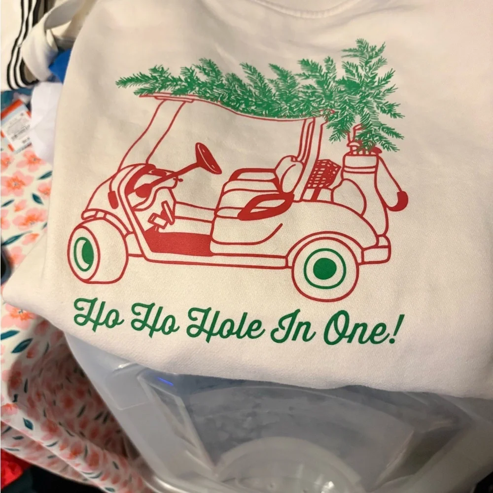 Kids Cream Sweatshirt with Fun Golf Cart Print